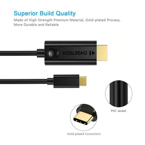 Choetech Usb Type C To K Hdmi Cable Gold Plated Connectors M