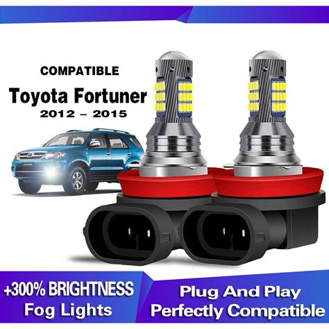 For Toyota Fortuner 2012 2015 2pc 6000K WHITE LED Headlight Kit