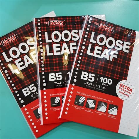 Jual Loose Leaf B5 100 Big Boss Isi Binder Garis Shopee Indonesia