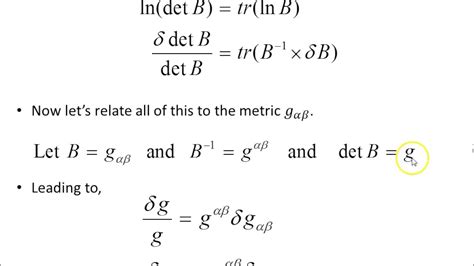 Variation Of The Metric Determinant YouTube