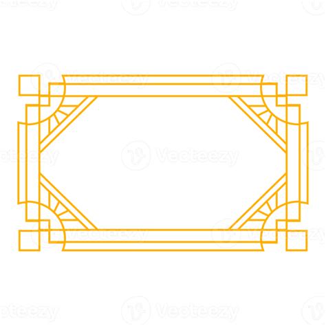 Free Art Deco Frame Outline Stroke In Golden Color For Classy And