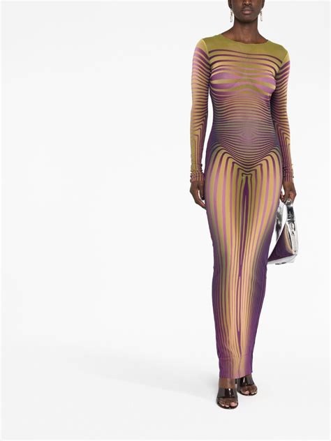 Jean Paul Gaultier Body Morphing Striped Sheer Dress Farfetch