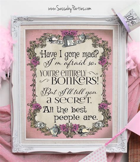 Mad Hatter Tea Party Poster Instant Download Alice In Etsy Mad