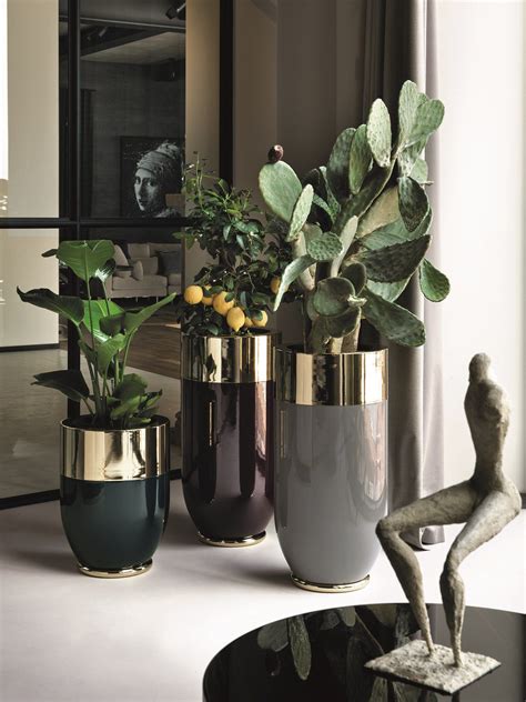 Round Plant Pot GODWIN CACHEPOT By Longhi Design Giuseppe Iasparra