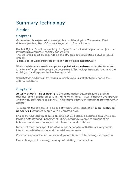 Summary Technology Summary Technology Reader Chapter 1 Government Is