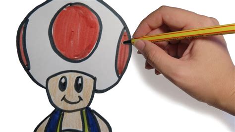 Como Dibujar A Toad De Mario Facil Paso A Paso Youtube