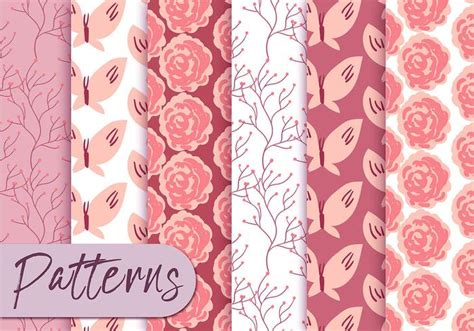 Soft Pink Roses Pattern set 183369 Vector Art at Vecteezy