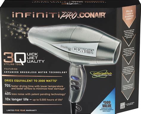 Customer Reviews Conair Infiniti Pro 3q Brushless Motor Hair Dryer Silver 3q Best Buy