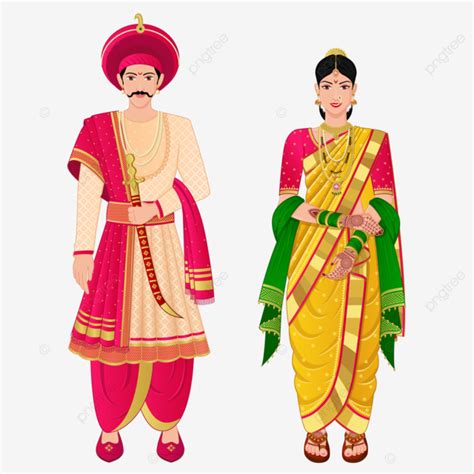 Marathi Couple Standing With Traditional Wear For Wedding, Nauvari Saree, Indian Woman, Peshwa ...