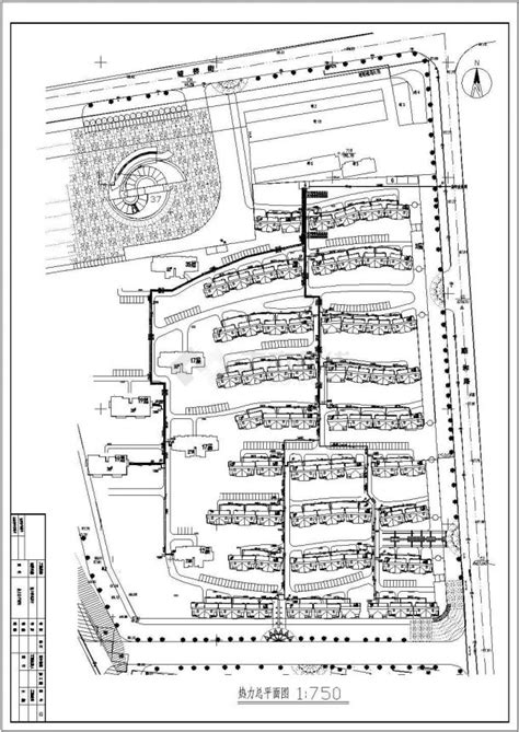 热力管网设计某小区无补偿直埋热力管网施工cad图住宅小区土木在线