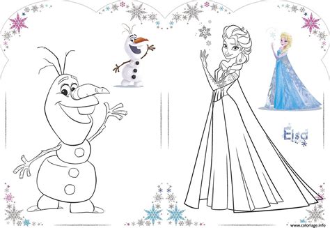 Coloriage Olaf Et Elsa Reine Des Neiges Disney 2018 JeColorie