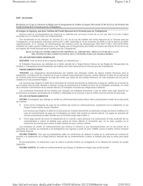 Pdf Reglas Para El Otorgamiento De Créditos Artículo 43 Bis Ley Del