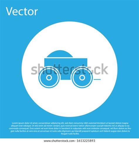 Blue Wooden Fourwheel Cart Hay Icon Stock Vector Royalty Free