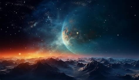 Premium AI Image | universe landscape outer space background illustration