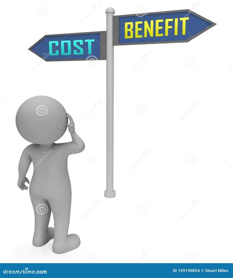 Cost Vs Benefit Signs Mean Comparing Price Against Value 3d