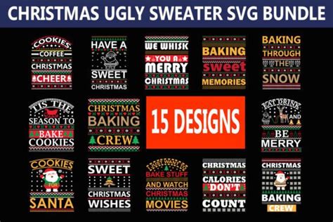 Christmas Ugly Sweater Svg Bundle Graphic By Craft Home Creative Fabrica