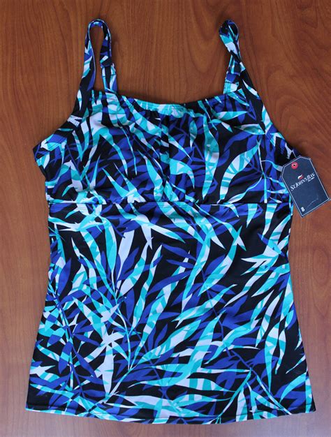 New Womens St Johns Bay Swimwear Tankini Swim Top Sz 8 Nwt Ebay