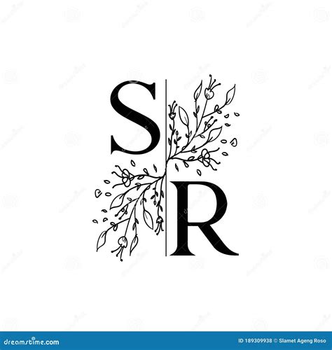 Initial Letter SR Beautiful Handwriting Logo Vector Template Stock