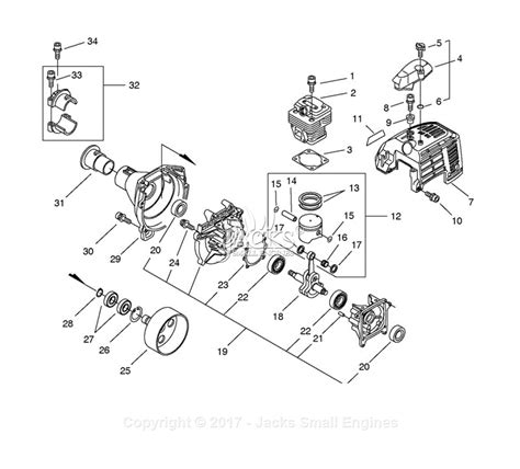 Echo Srm U S N Parts Diagram For Cylinder