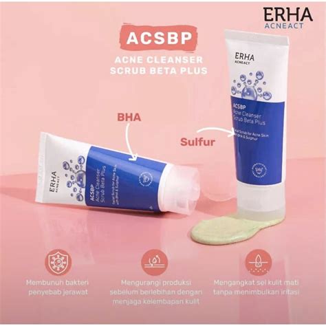 Jual Erha Acne Cleanser Scrub Beta Plus Acsbp Facial Wash Anti Acne