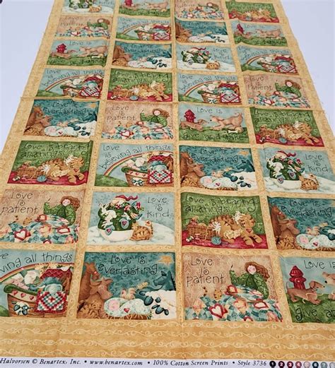 Love Is Nancy Halverson Benartex 3736 Cotton Screen Print Quilt