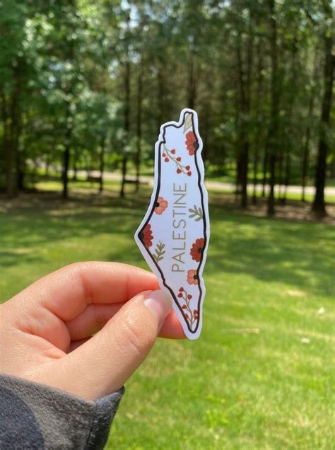 Palestine Map Outline Sticker Palestine Floral Map Sticker - Etsy ...