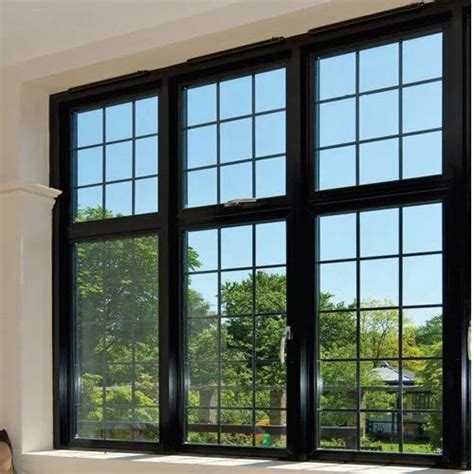 Black Powder Coated Aluminium Casement Window At Square Feet In