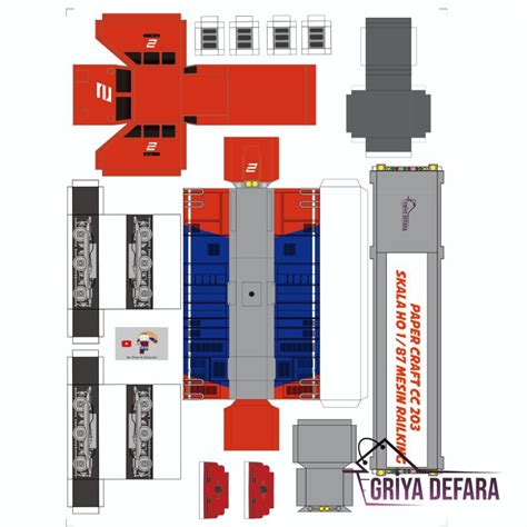 Jual GRIYADEFARA PAPERCRAFT LOKOMOTIF KERETA API CC 203 CC203 SKALA HO