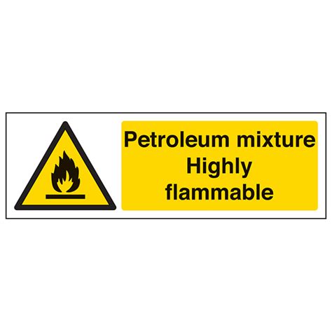 Petroleum Mixture Highly Flammable Landscape Hazard Signs Safety