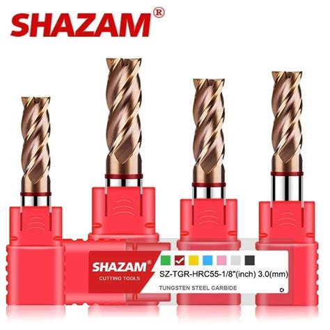 SHAZAM TGR HRC55 4 Flute Inch Flat End Mill Tungsten Steel Carbide