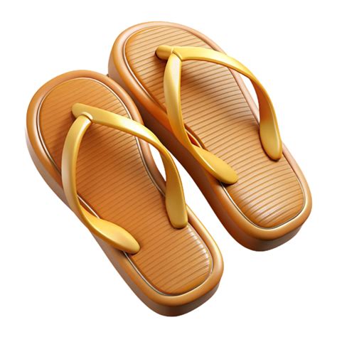 Straw Flip Flops 3d Illustration 46647332 Png