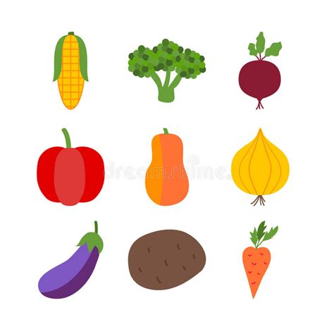 Vegetables Over White Stock Vector Illustration Of Maroon 64761795