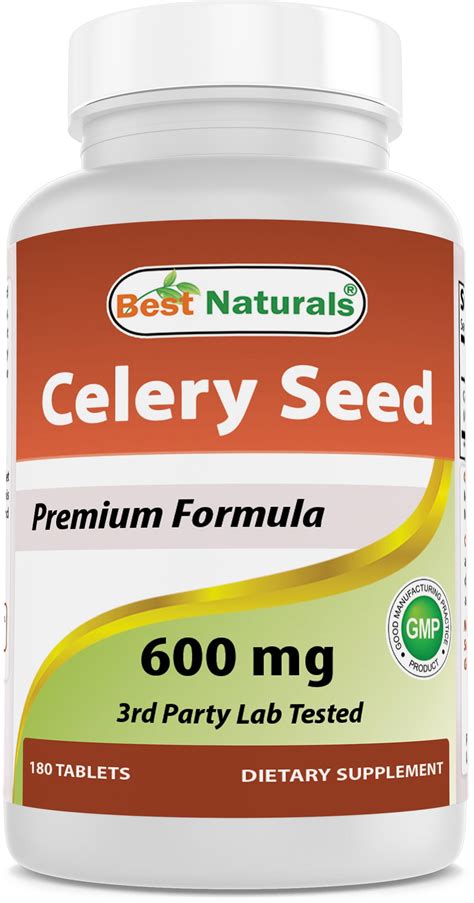 Best Naturals Celery Seed 600 Mg 180 Tablets