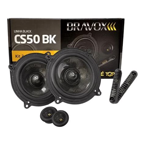 Kit Vias Par De Falantes Polegadas Bravox Cs Bk Wrms Equipados