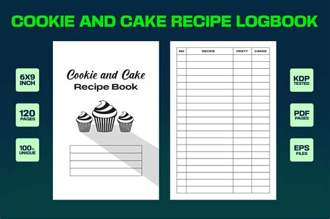 Cookie and Cake Recipe Logbook Interior Graphic by manjuruldesign ...