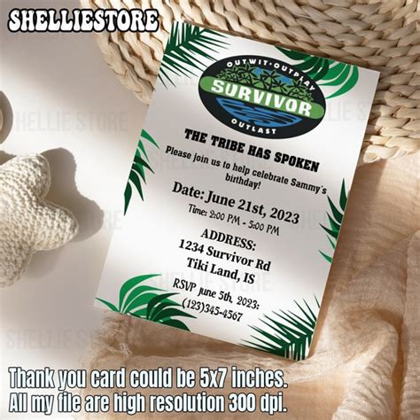 Survivor Birthday Invitation Instant Download Fully Editab Inspire