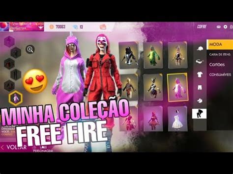 MINHA COLEÇÃO DE ROUPAS FEMININA FREE FIRE só skin top YouTube