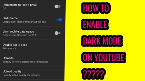 How To Enable Dark Mode On Youtube Youtube