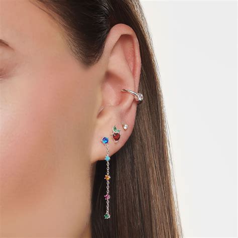 Clou D Oreille Unique En Or Pierre Blanche H2197 414 14 Ocarat