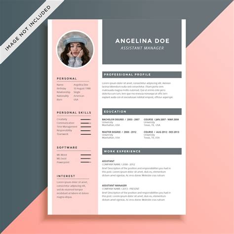 Premium Vector Feminine And Elegant Resume Template