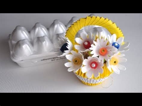 Kwiaty Z Wyt Aczanek Po Jajkach Diy Recycled Flowers Craft Youtube