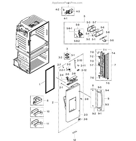 Parts For Samsung Rf28hmedbsr Aa 0000 Fridge Door L Parts