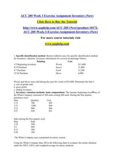 Acc Week Exercise Assignment Inventory