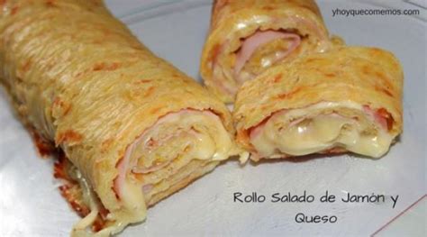 Rollo Salado de Jamón y Queso Comparterecetas