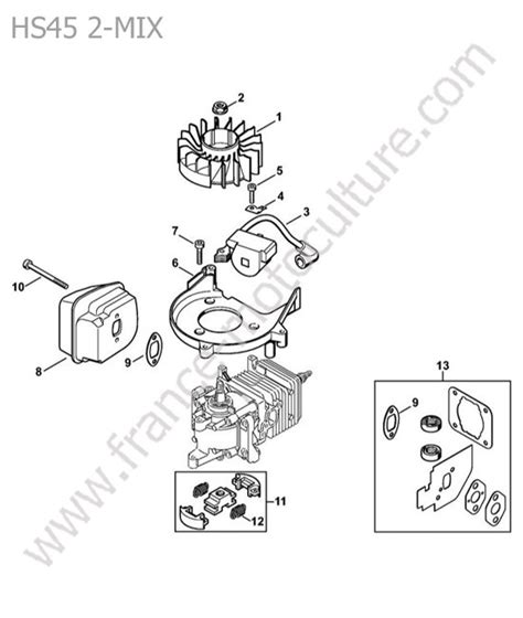 Vue éclatée Et Pièces Détachées Allumage Echappement Pour Hs45 2mix Stihl France Motoculture