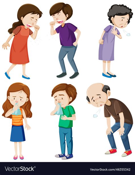 Set of people unwell Royalty Free Vector Image