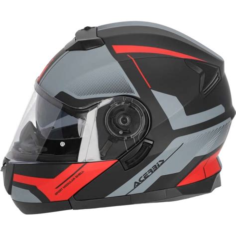 Casco Moto Modulare Acerbis Doppia Visiera Serel 22 06 Nero Rosso Opaco Vendita Online