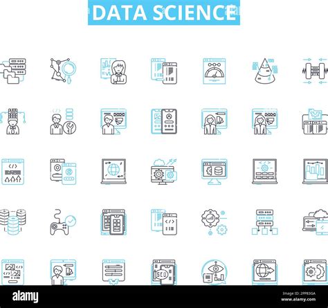 Conjunto De Iconos Lineales De Ciencia De Datos An Lisis Algoritmos