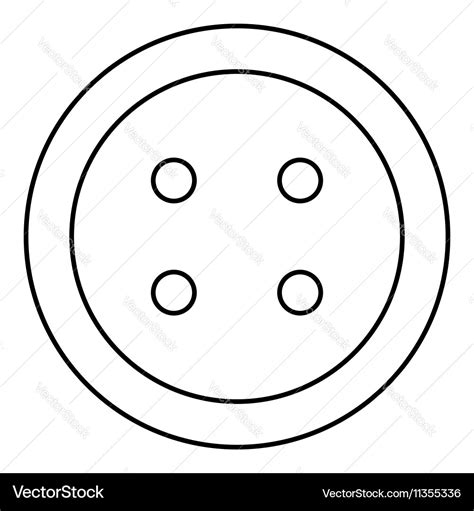 Button icon outline style Royalty Free Vector Image