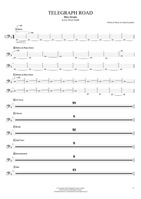 Telegraph Road Tab By Dire Straits Guitar Pro Full Score Mysongbook